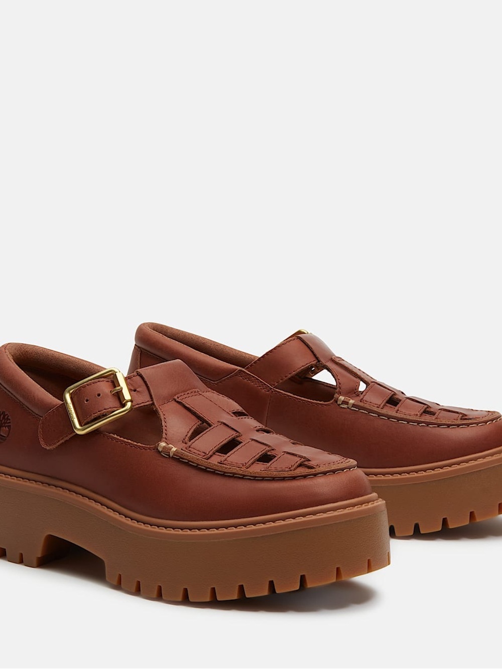 Timberland stone street platform buckle shoe